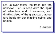 "Let us every follow the trails .... "